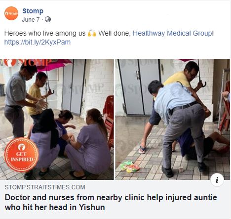 Stomp Dr Lai Yew Tah Doctor And Nurses From Nearby Clinic Help Injured Auntie Who Hit Her Head In Yishun Healthway Medical