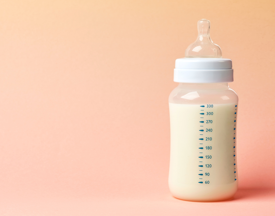 baby bottle with milk