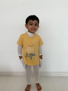 an image of a boy in wet wraps for eczema