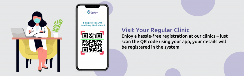 scan qr code using healthway medical app banner